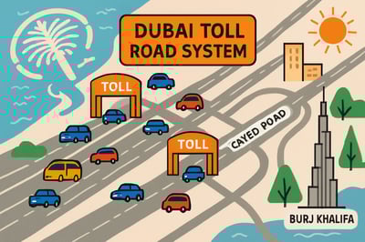 Dubai toll road system illustration