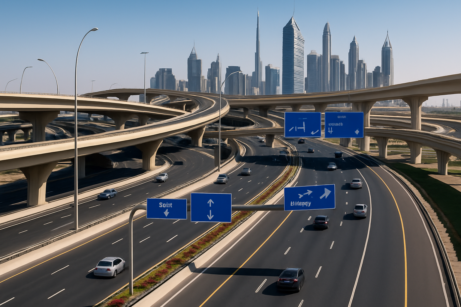 Modern infrastructure of UAE paid roads